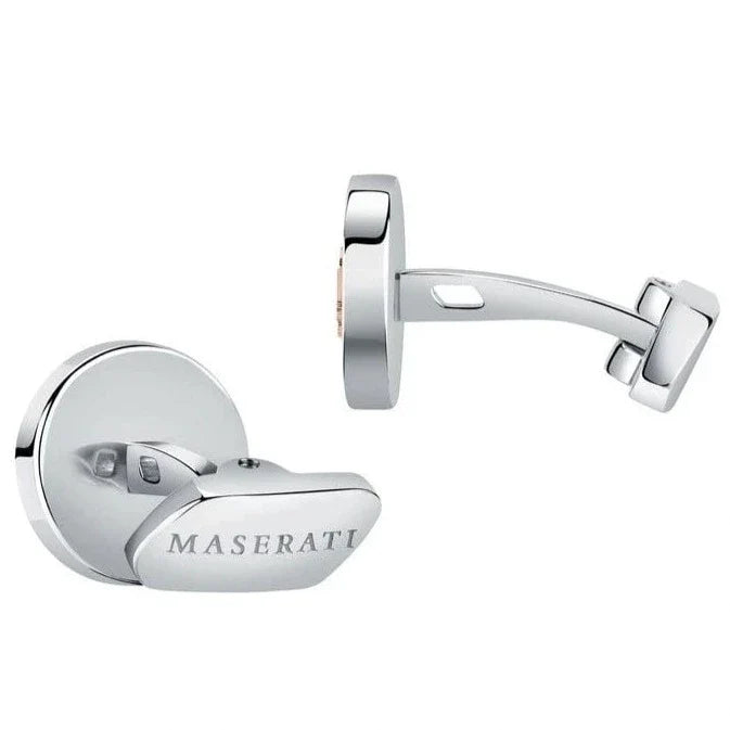 Maserati Leggenda Cufflinks Silver & Rose Gold Trident