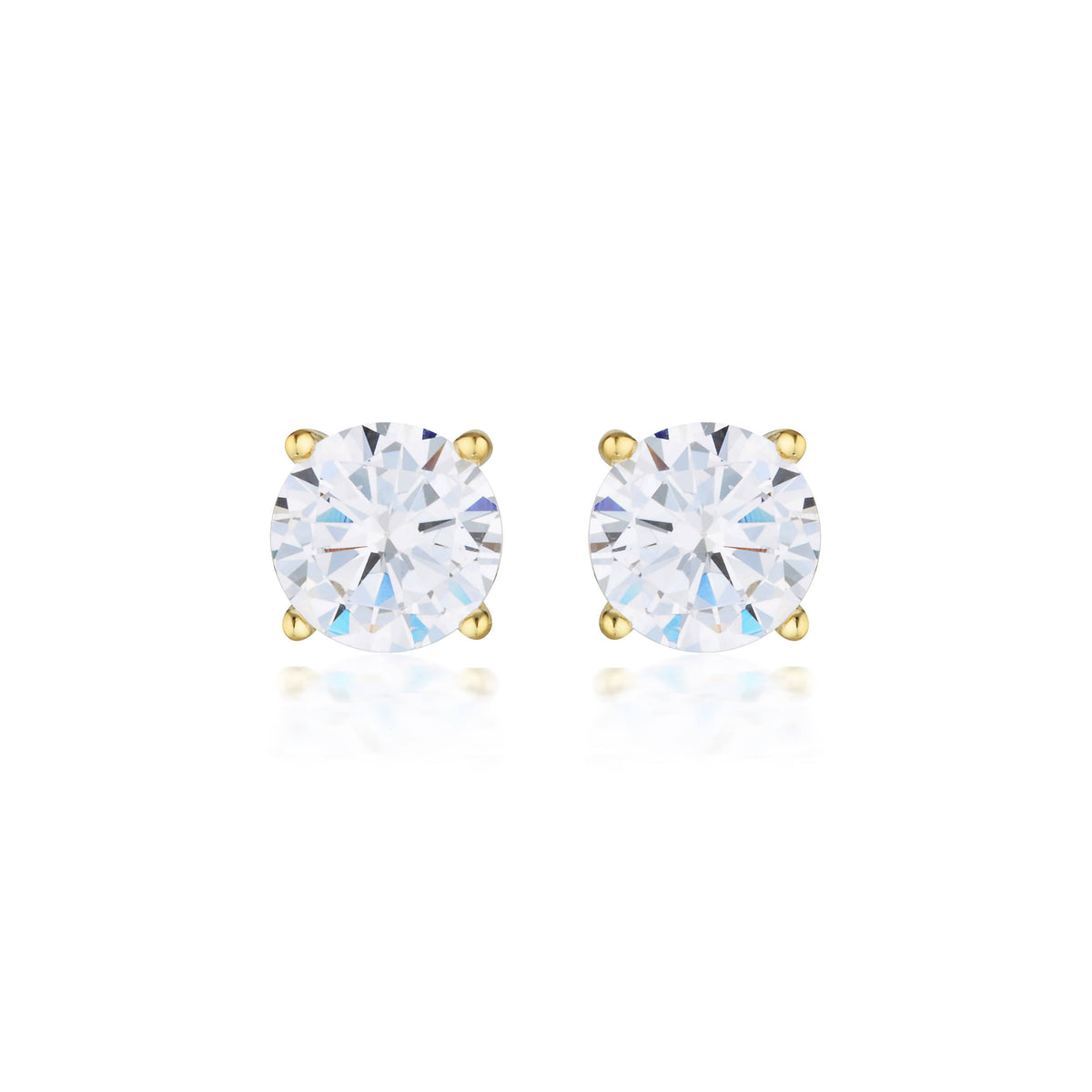 Georgini Gold Moissanite Studs 2tcw In 9ct Yellow Gold