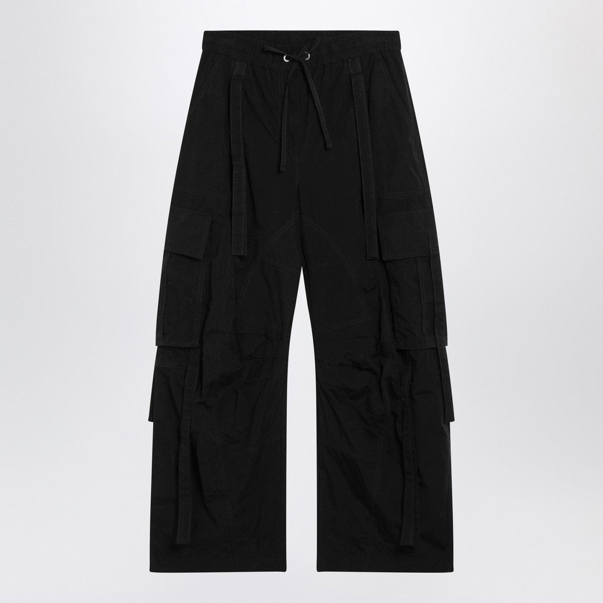 Dolce&Gabbana - Black waxed faille cargo trousers