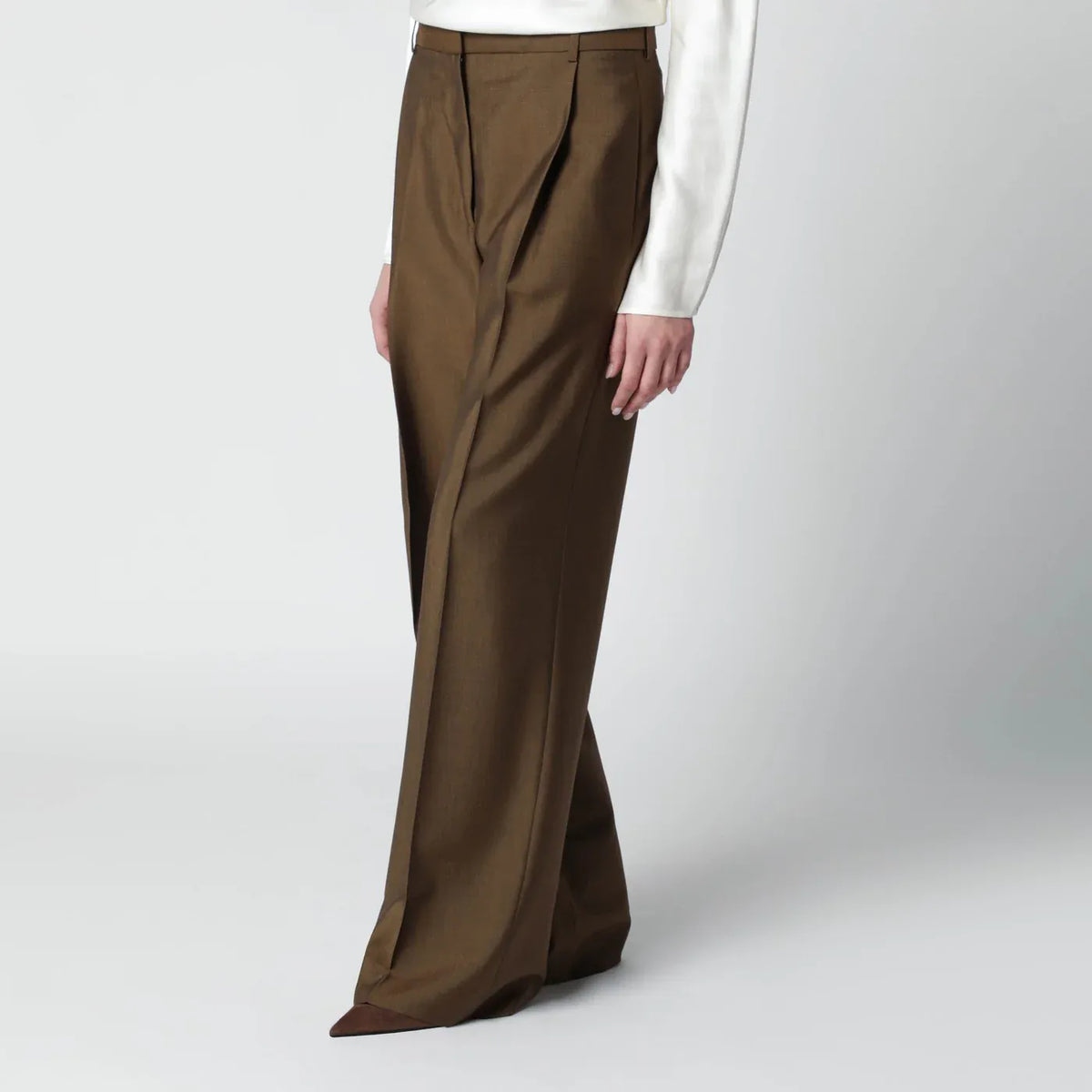 Róhe - Light brown wool-blend trousers