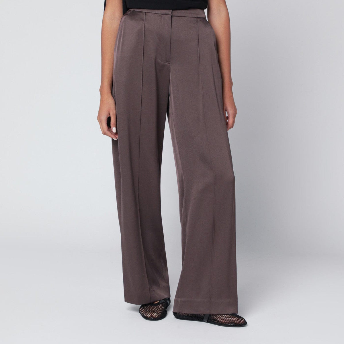 SIMKHAI - Kyra trousers in chocolate satin