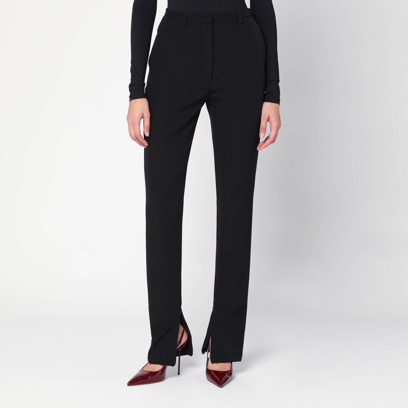 TheLatest - Black trousers with zipped slits