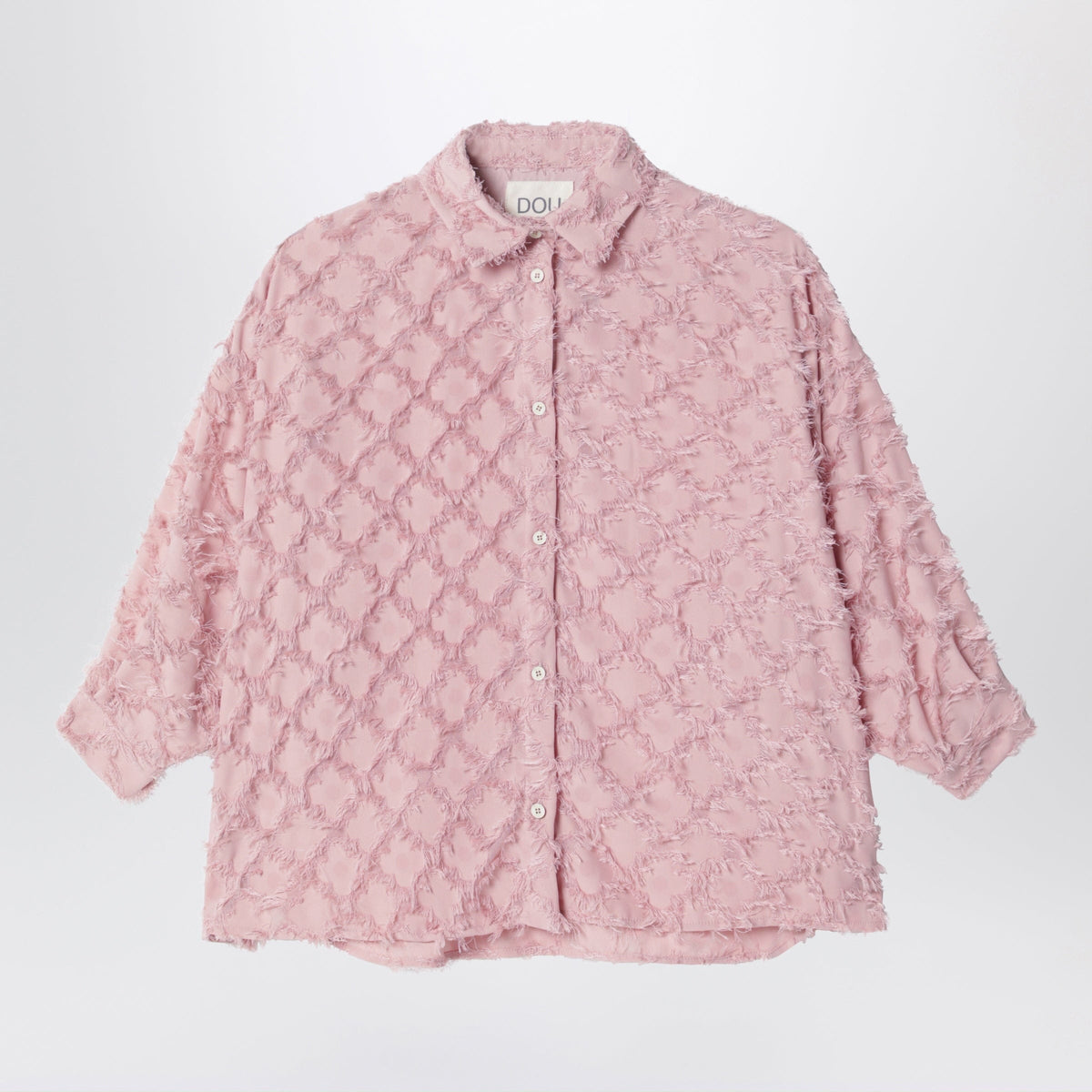 Douuod - Pink Shirt With Fringe Pattern