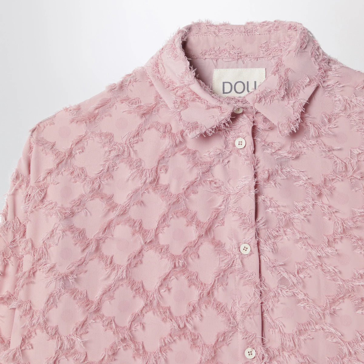 Douuod - Pink Shirt With Fringe Pattern