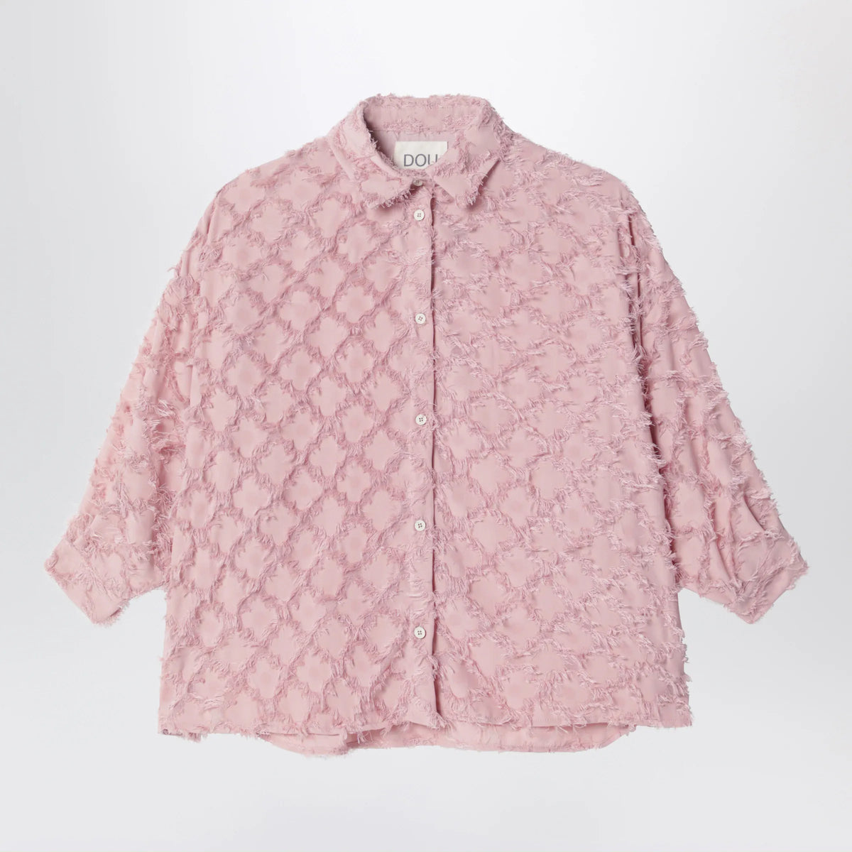 Douuod - Pink Shirt With Fringe Pattern