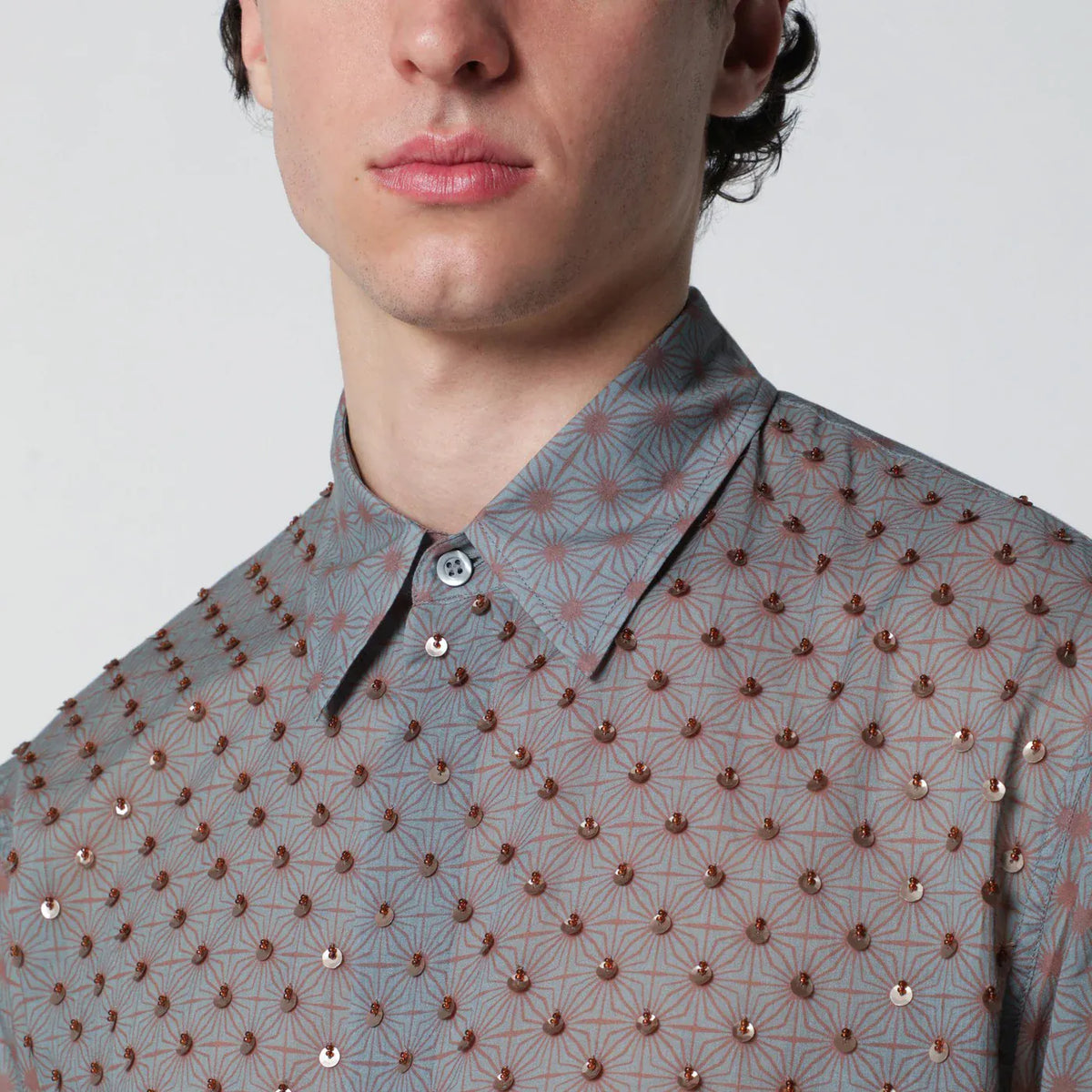 Dries Van Noten - Grey shirt with sequins