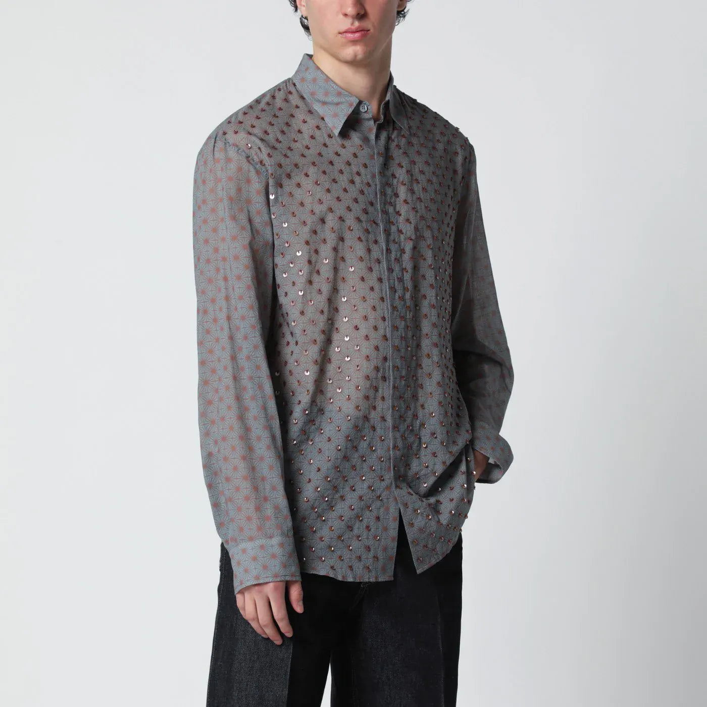 Dries Van Noten - Grey shirt with sequins