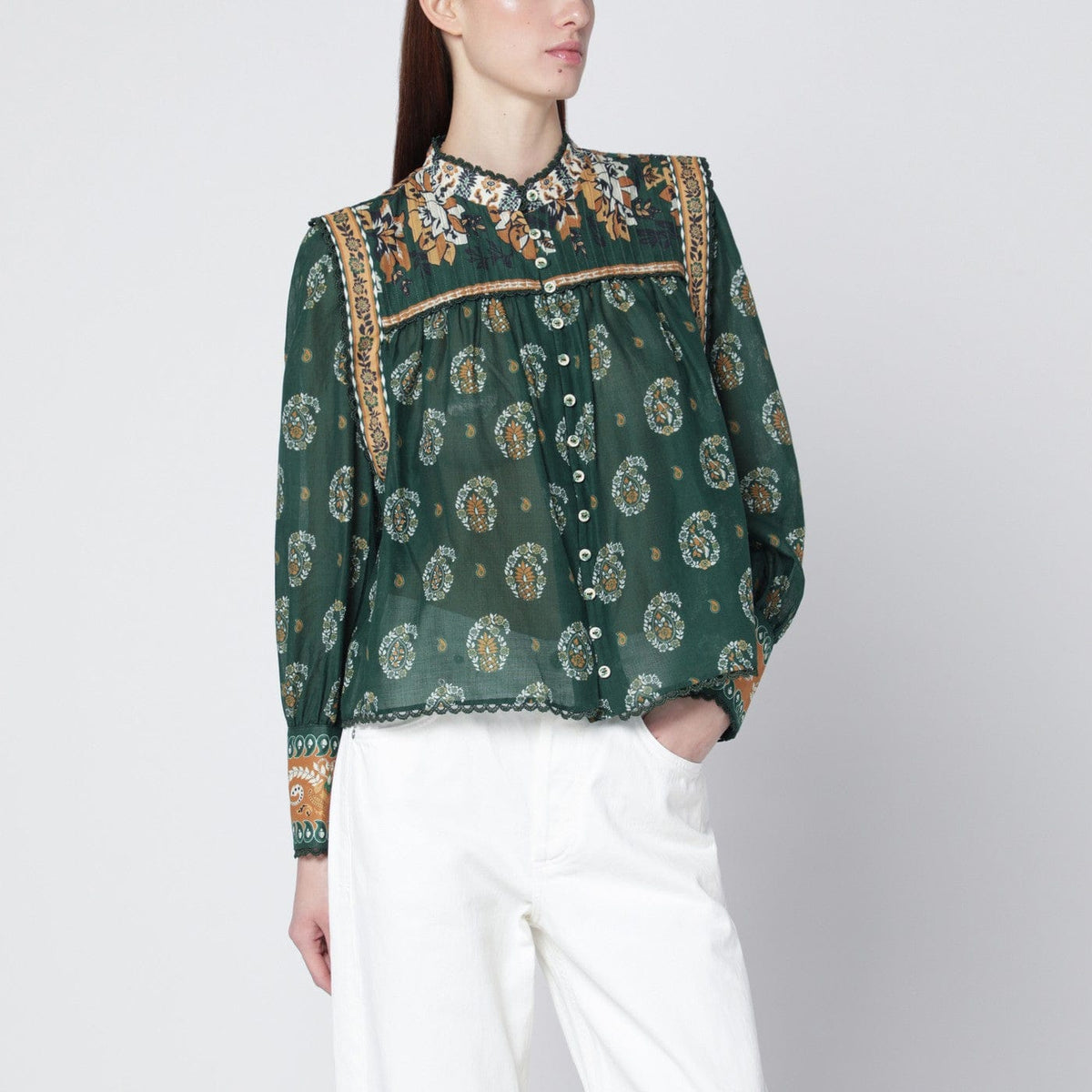 FARM Rio - Tayla green cotton blouse