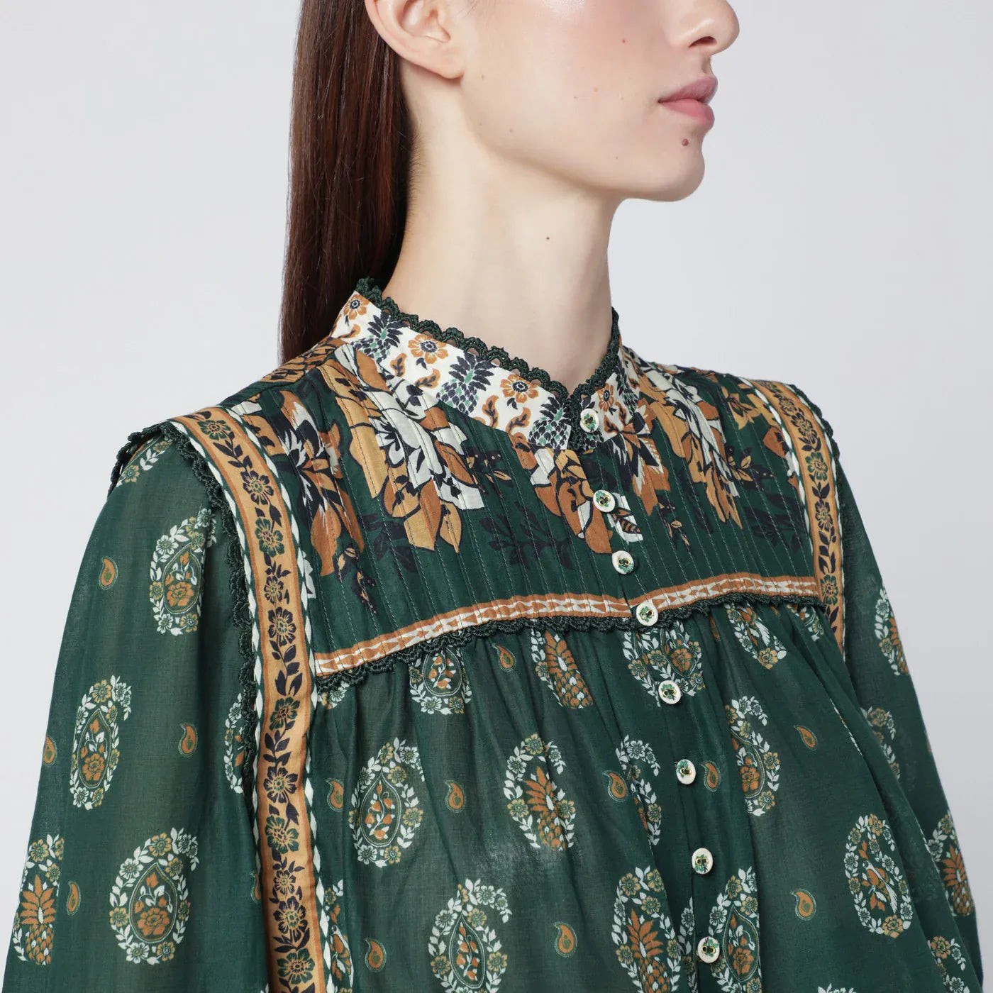 FARM Rio - Tayla green cotton blouse