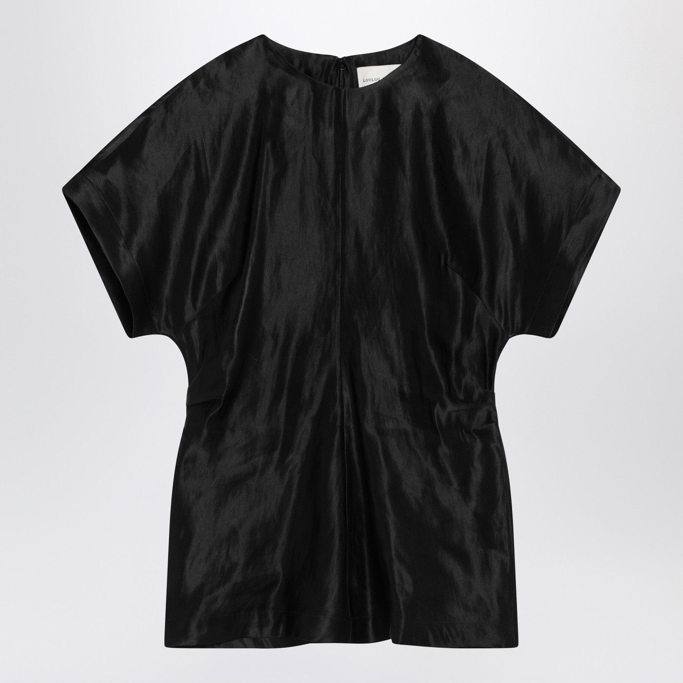 LouLou De Saison - Black T-shirt in linen and silk