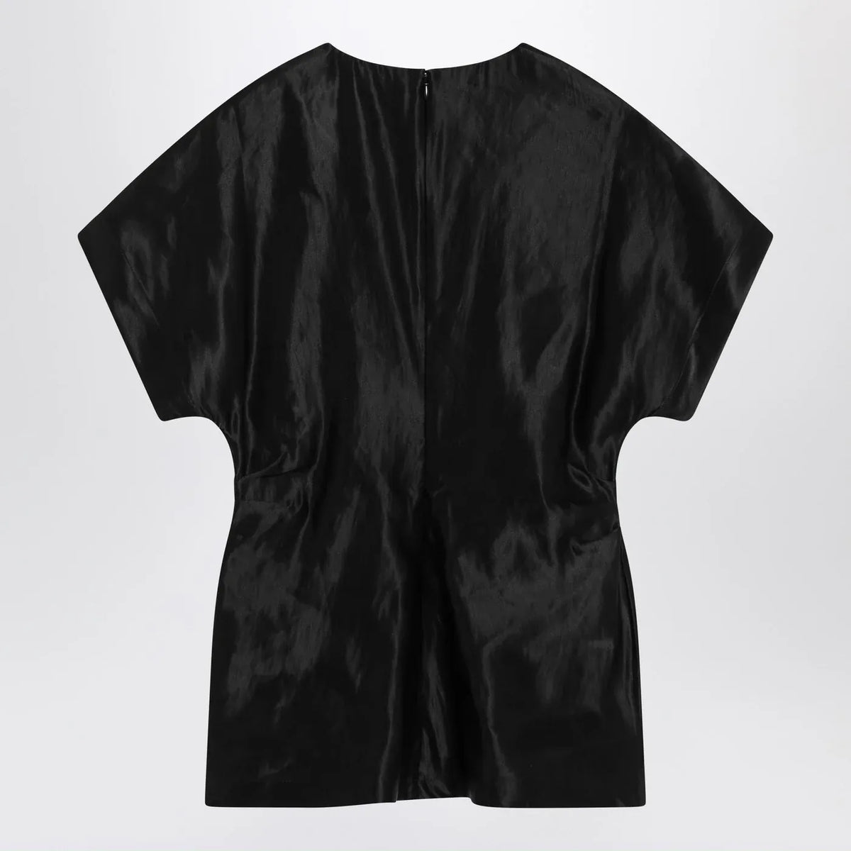 LouLou De Saison - Black T-shirt in linen and silk