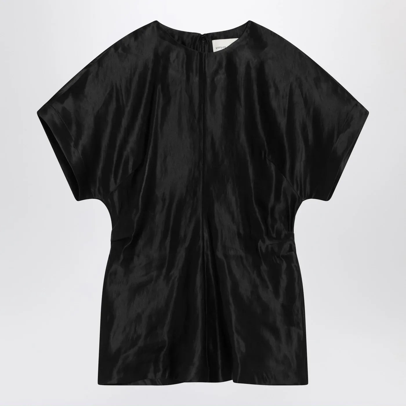 LouLou De Saison - Black T-shirt in linen and silk