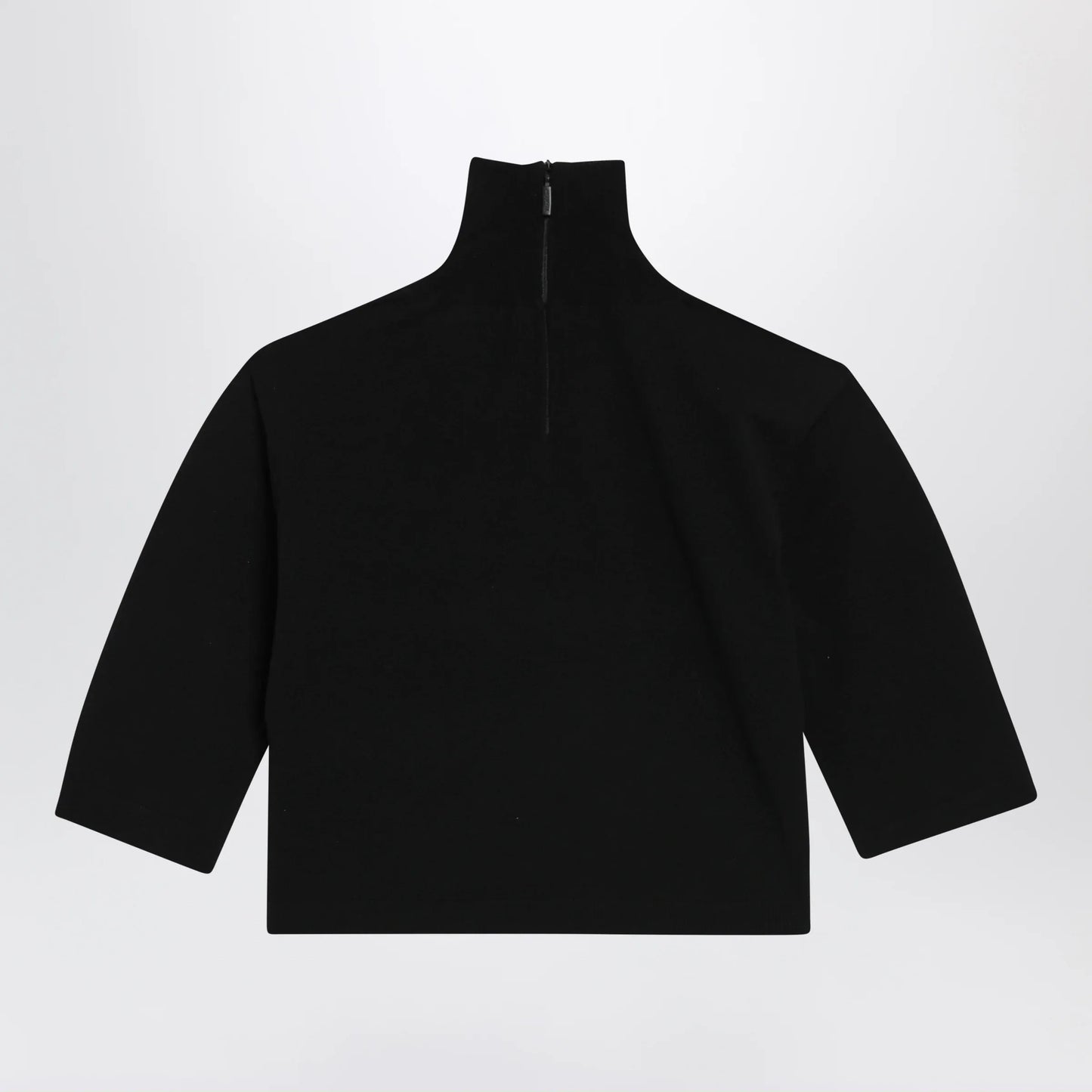 Max Mara - Cropped turtleneck sweater in stretch viscose, black