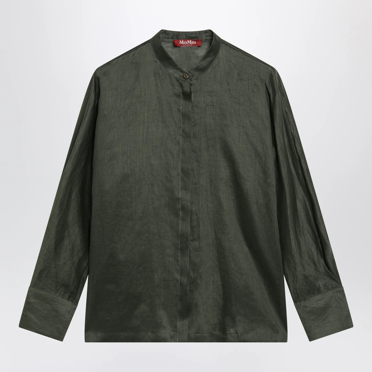 Max Mara Studio - Ramie canvas shirt in khaki green