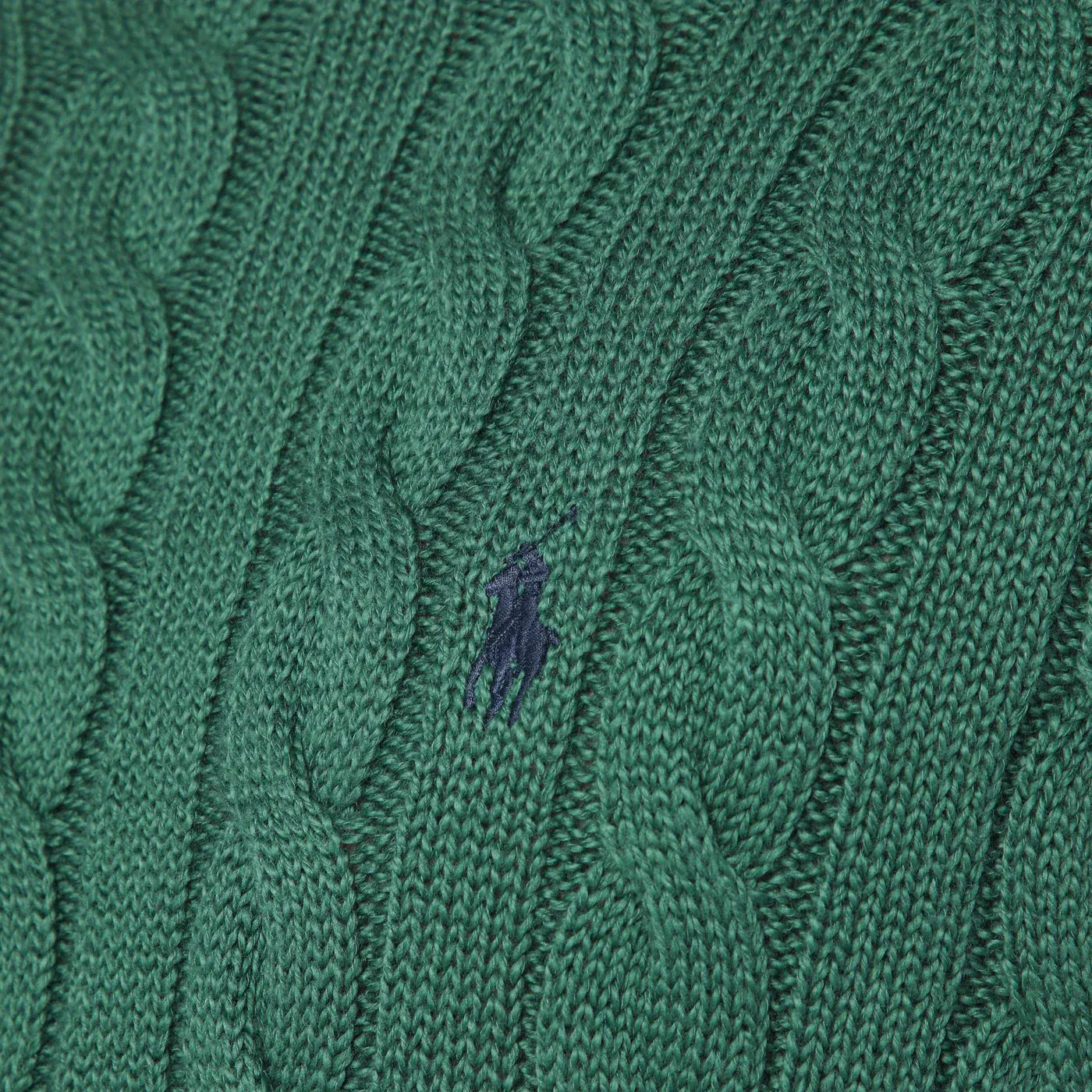 Polo Ralph Lauren - Green cotton cable-knit jumper