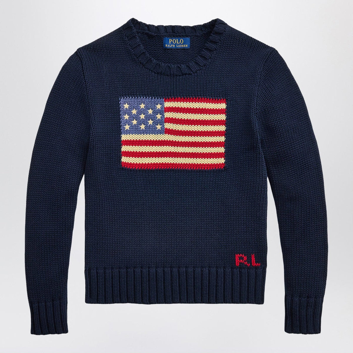 Polo Ralph Lauren - Navy blue sweater with flag intarsia