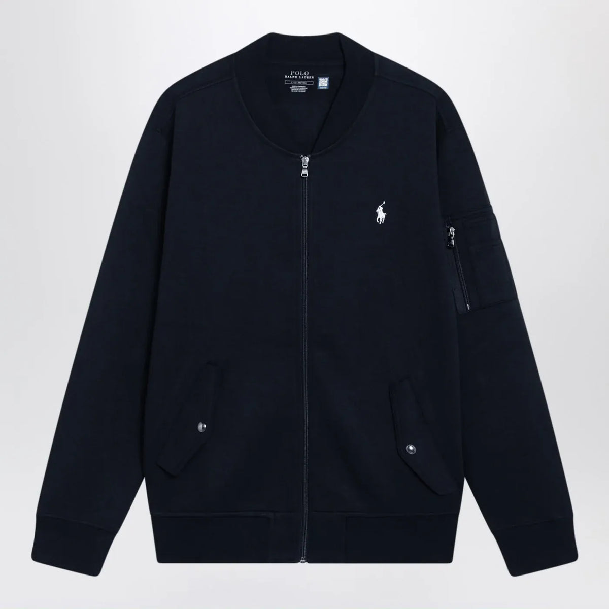 Polo Ralph Lauren - Navy blue zip-up cotton-blend sweatshirt