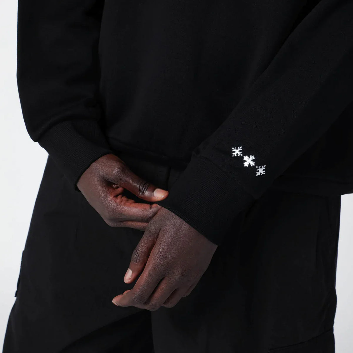 TATRAS - Black cotton sweatshirt with embroidered logo