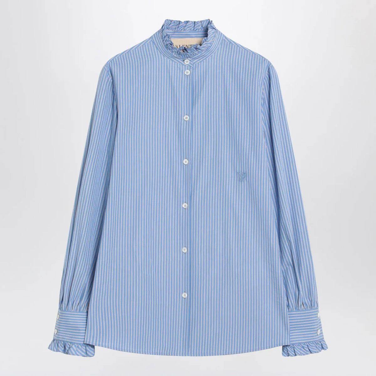 Valentino - Light blue striped shirt in cotton