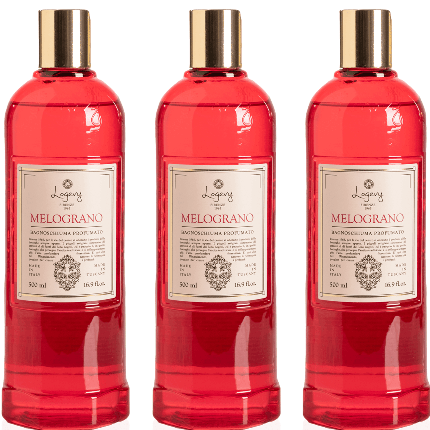 Logevy Pomegranate Shower Gel 500ml Set of 3 Pcs