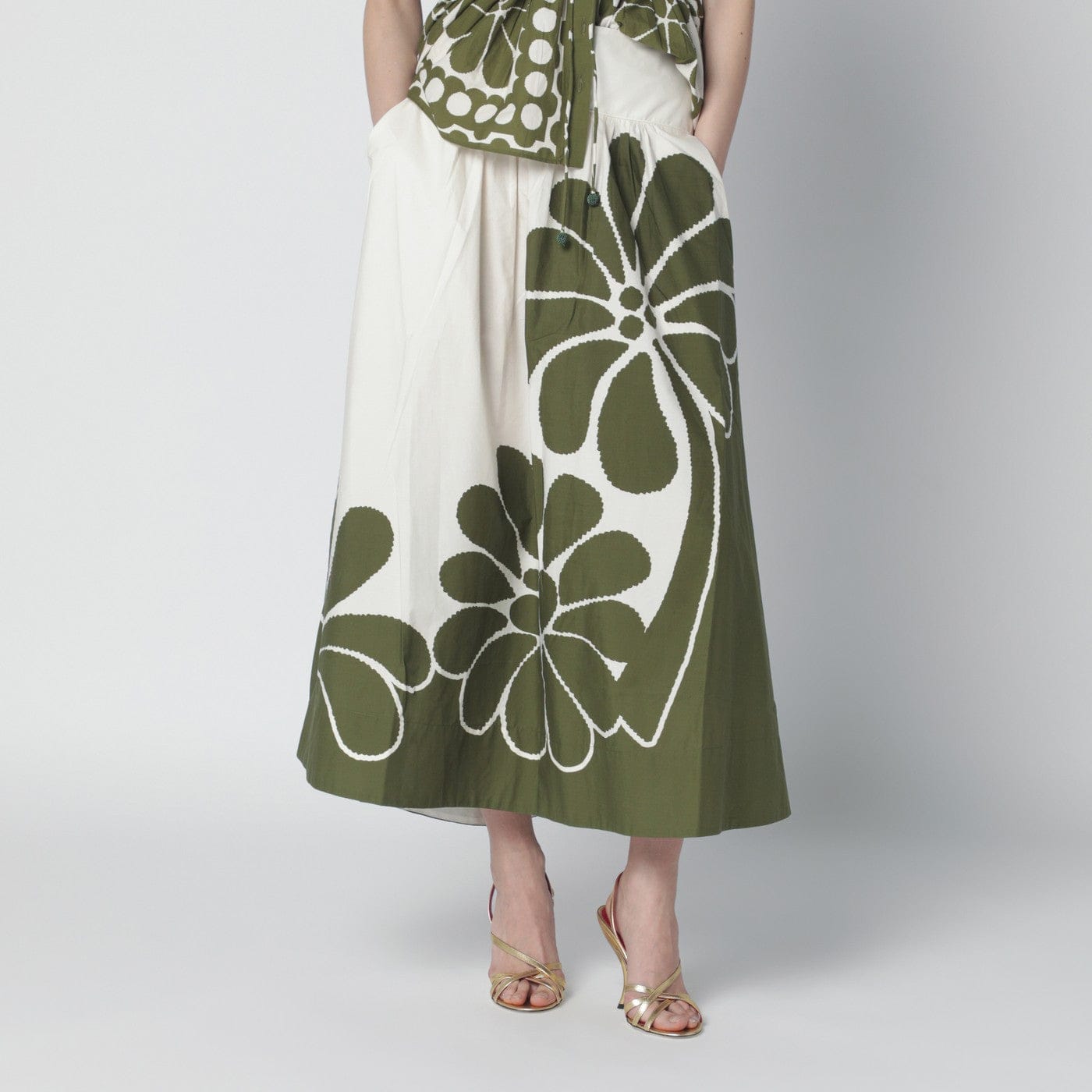 FARM Rio - Palermo maxi skirt with green print