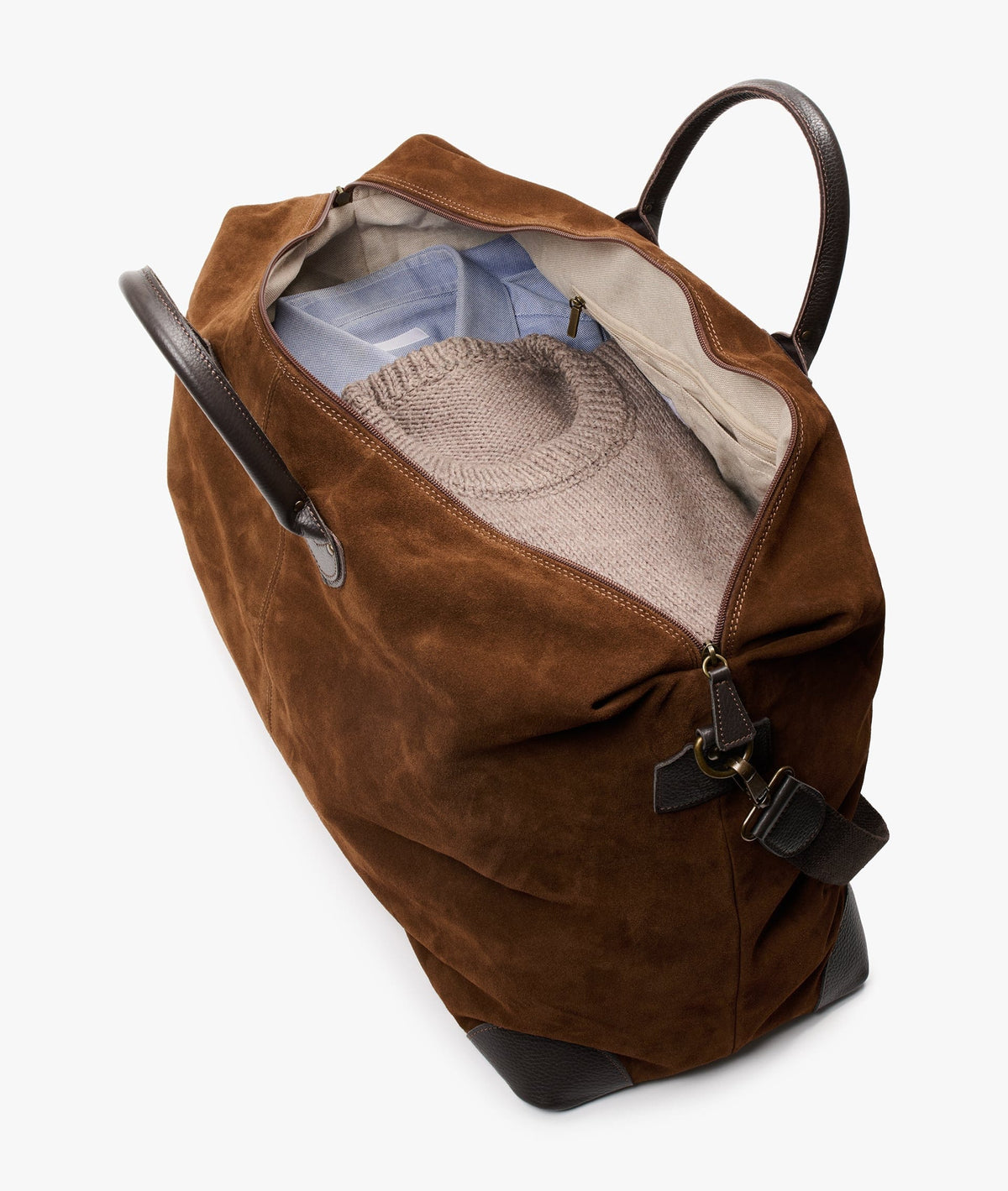 My Style Bags Harvard  Duffel Large Travel Bag Italian Suede Tobacco