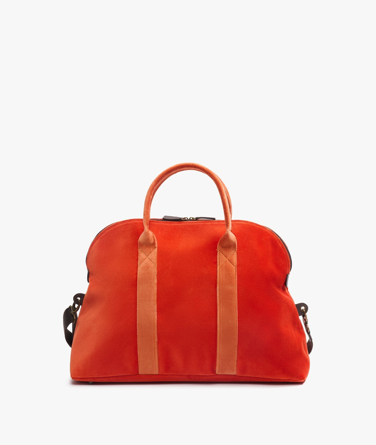 My Style Bags London Smart Twin Velvet Duffel Travel Bag in Orange for Women