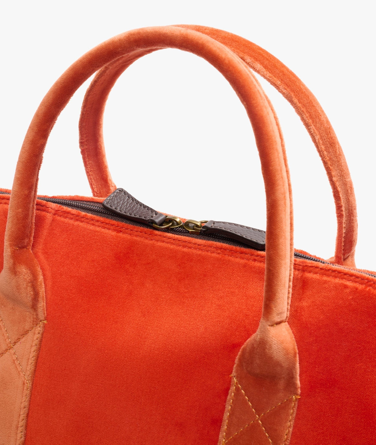 My Style Bags London Smart Twin Velvet Duffel Travel Bag in Orange for Women