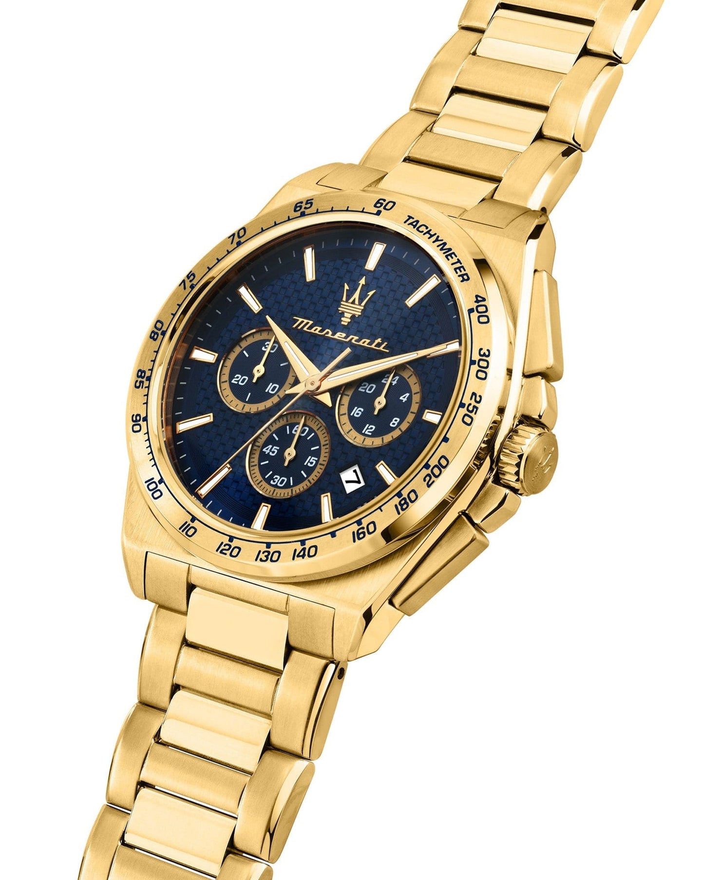 Maserati Velocita 43mm Chrono Blue Dial Gold Stainless Steel