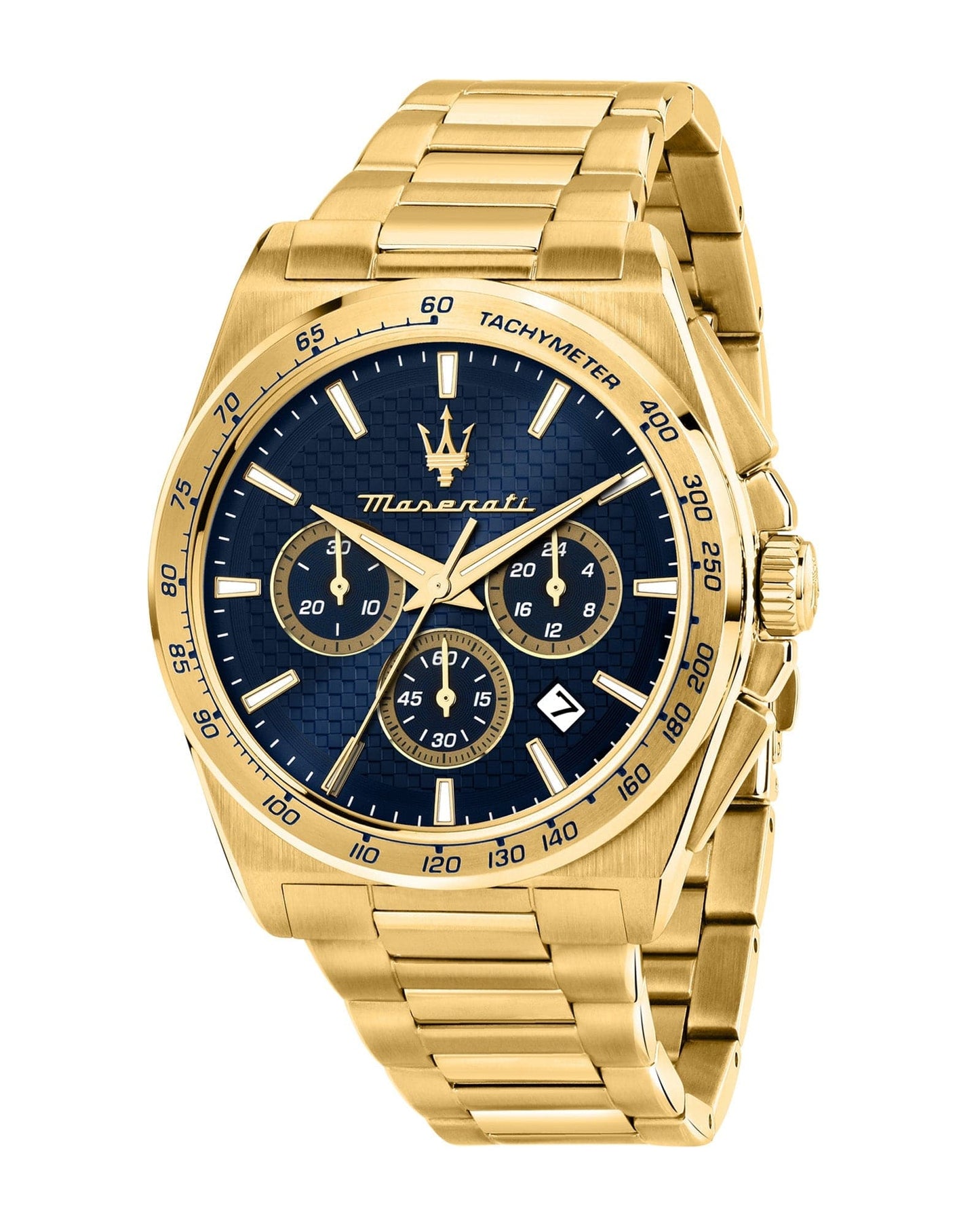 Maserati Velocita 43mm Chrono Blue Dial Gold Stainless Steel