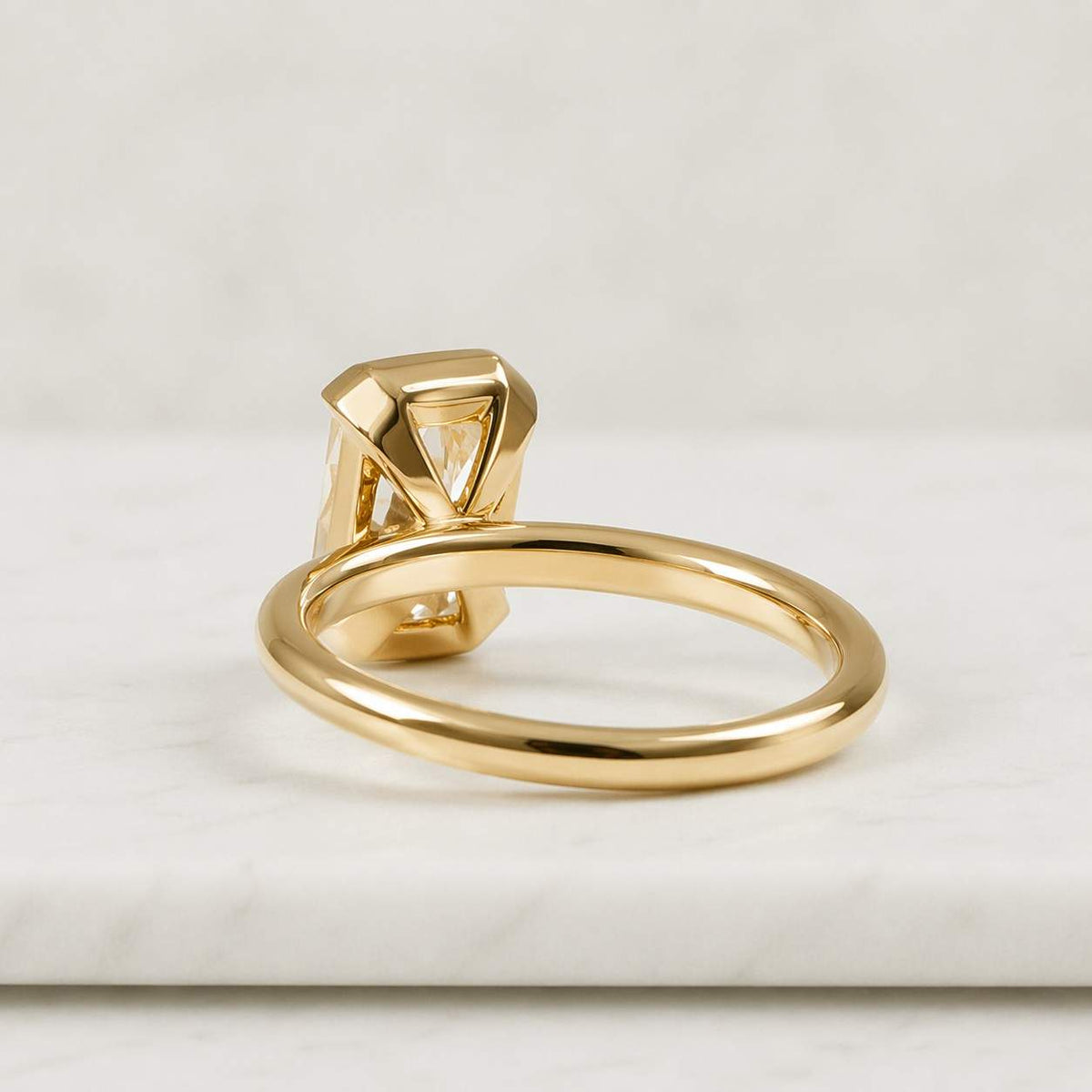 Radiant Cut Lab Grown Diamond Solitaire Engagement Ring in 14K Gold