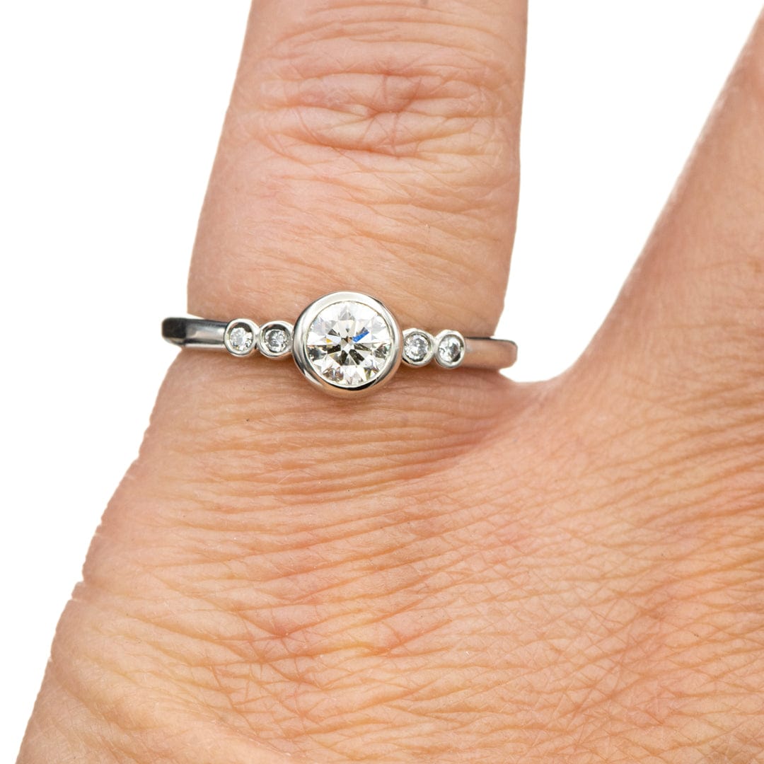 Round Diamond Brooklynn Bezel Set Accented Engagement Ring