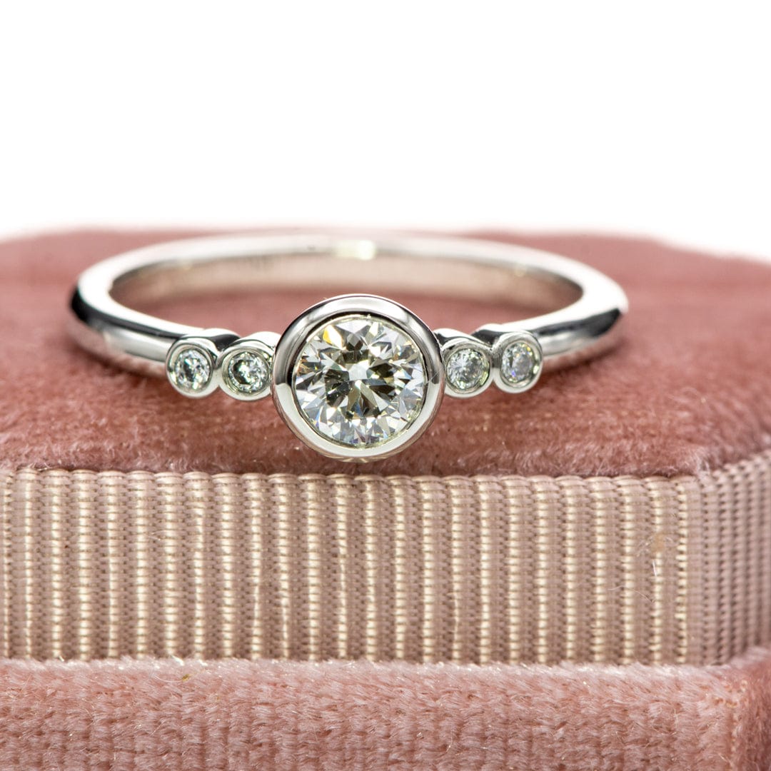 Round Diamond Brooklynn Bezel Set Accented Engagement Ring