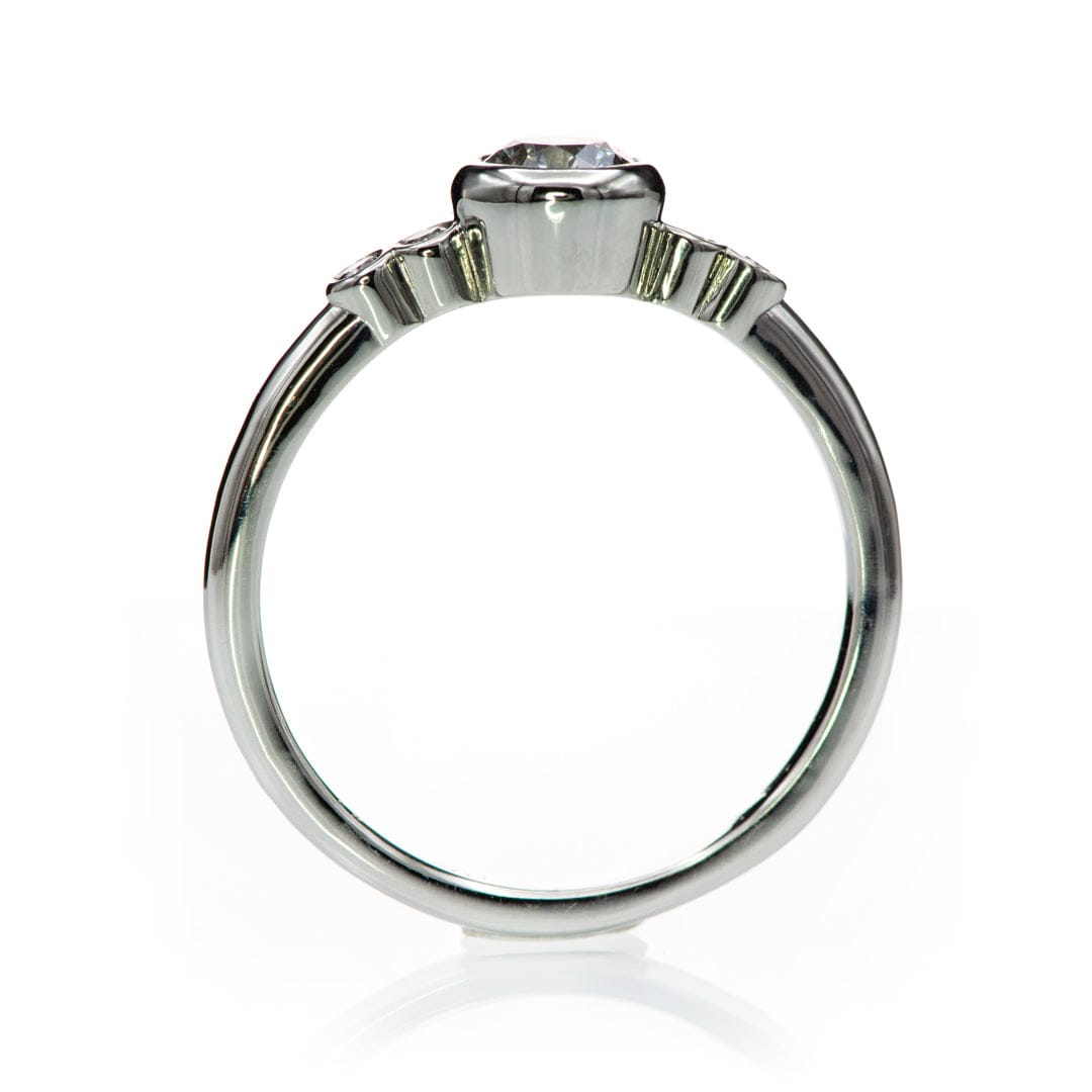 Round Diamond Brooklynn Bezel Set Accented Engagement Ring