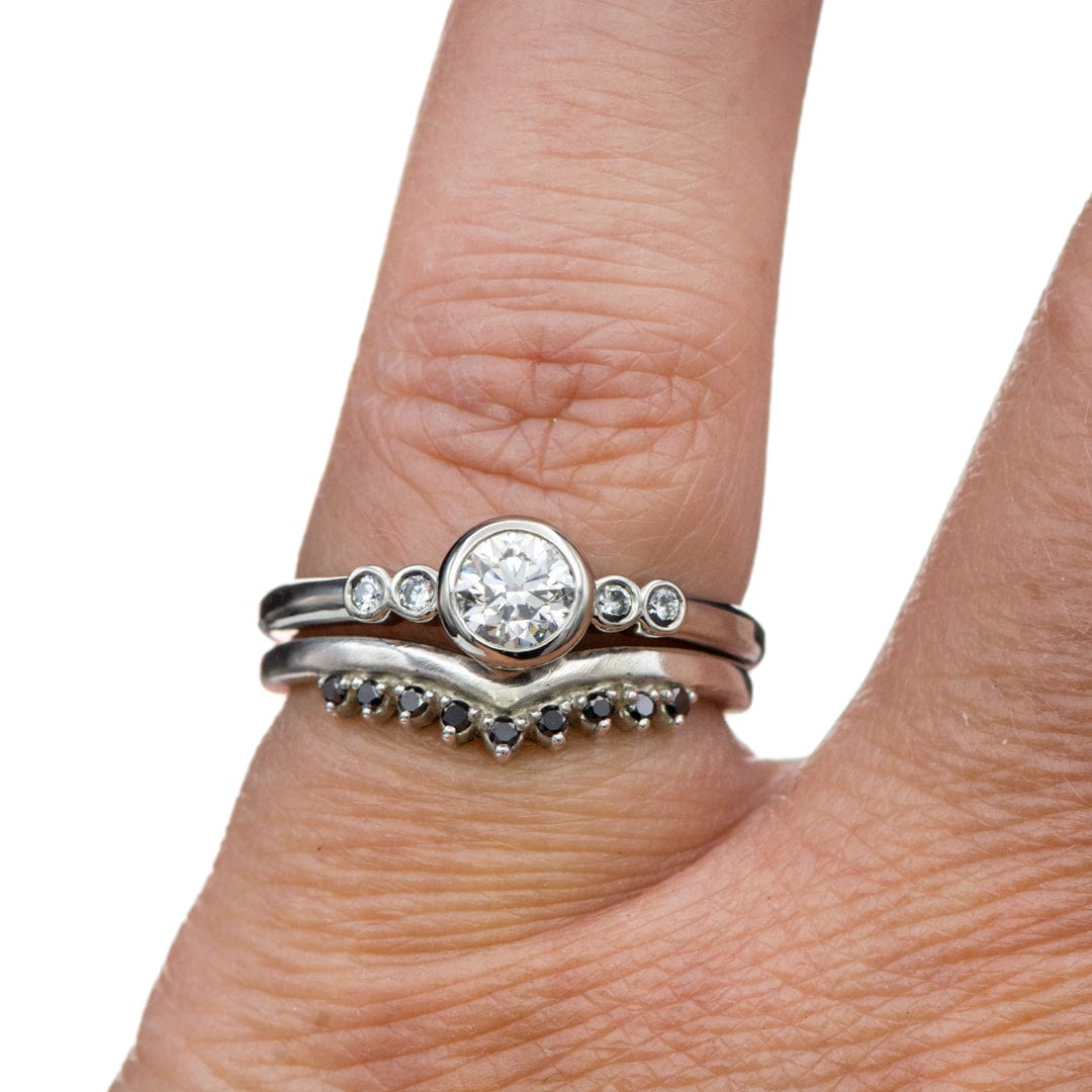 Round Diamond Brooklynn Bezel Set Accented Engagement Ring
