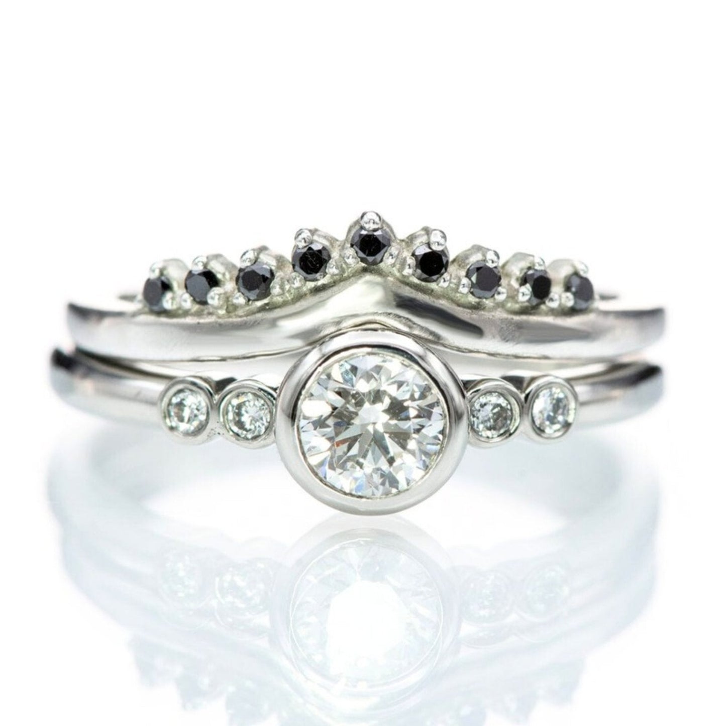 Round Diamond Brooklynn Bezel Set Accented Engagement Ring