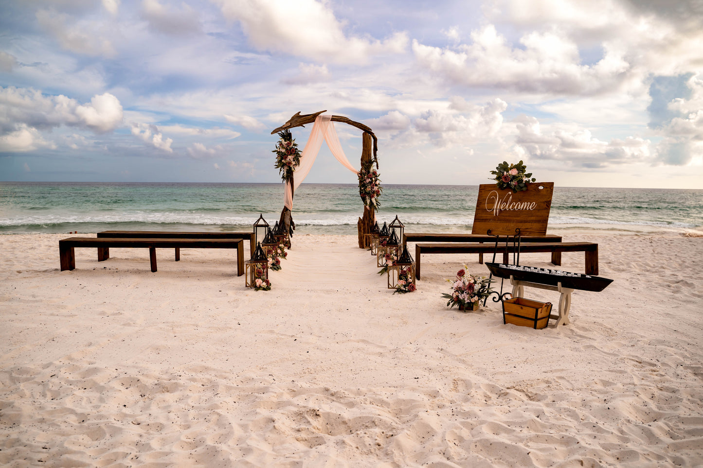Brown Wood Bench Rentals