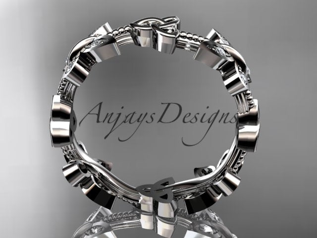 Butterfly Celtic Wedding Band Lab Grown Diamond Ring Nature Inspired Celtic Bridal Band