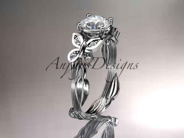 Butterfly Engagement Ring 1 CT IGI Certified Lab Grown Diamond Ring Nature Inspired Floral Design