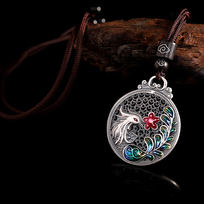 Fortune Jewel 990 Sterling Silver Phoenix Luck Protection Necklace Pendant