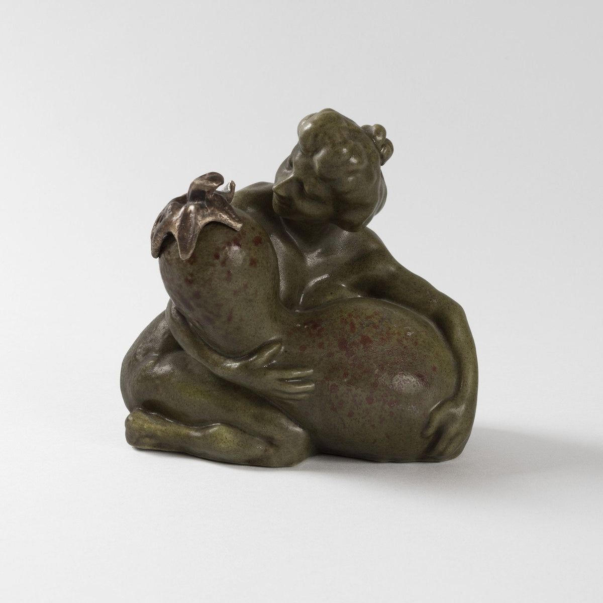 François-Rupert Carabin "Femme à la Coloquinte" Ceramic Inkwell