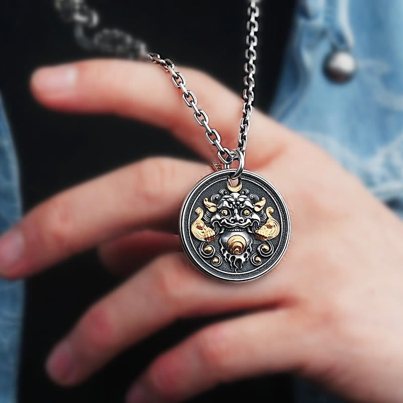 Fortune Jewel Tibetan Kirtimukha Amulet Healing Necklace Pendant