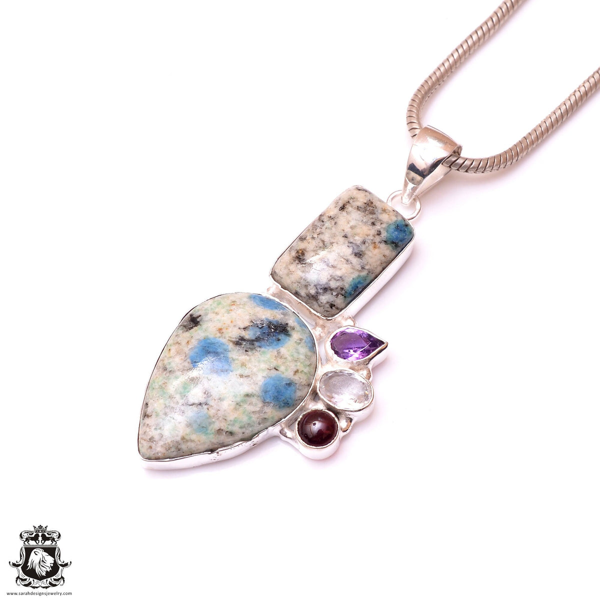 K2 Jasper Afghanite Azurite Pendant & 3MM Italian Chain P10111