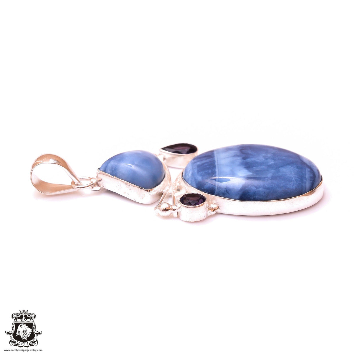 Blue Owyhee Opal Pendant & 3MM Italian Chain P10049