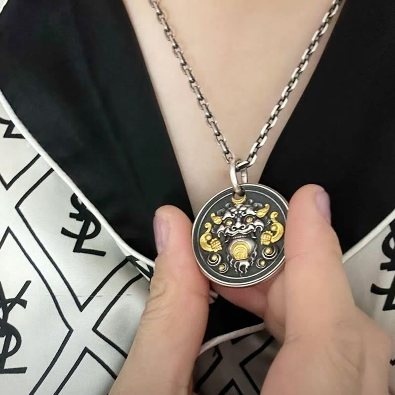 Fortune Jewel Tibetan Kirtimukha Amulet Healing Necklace Pendant