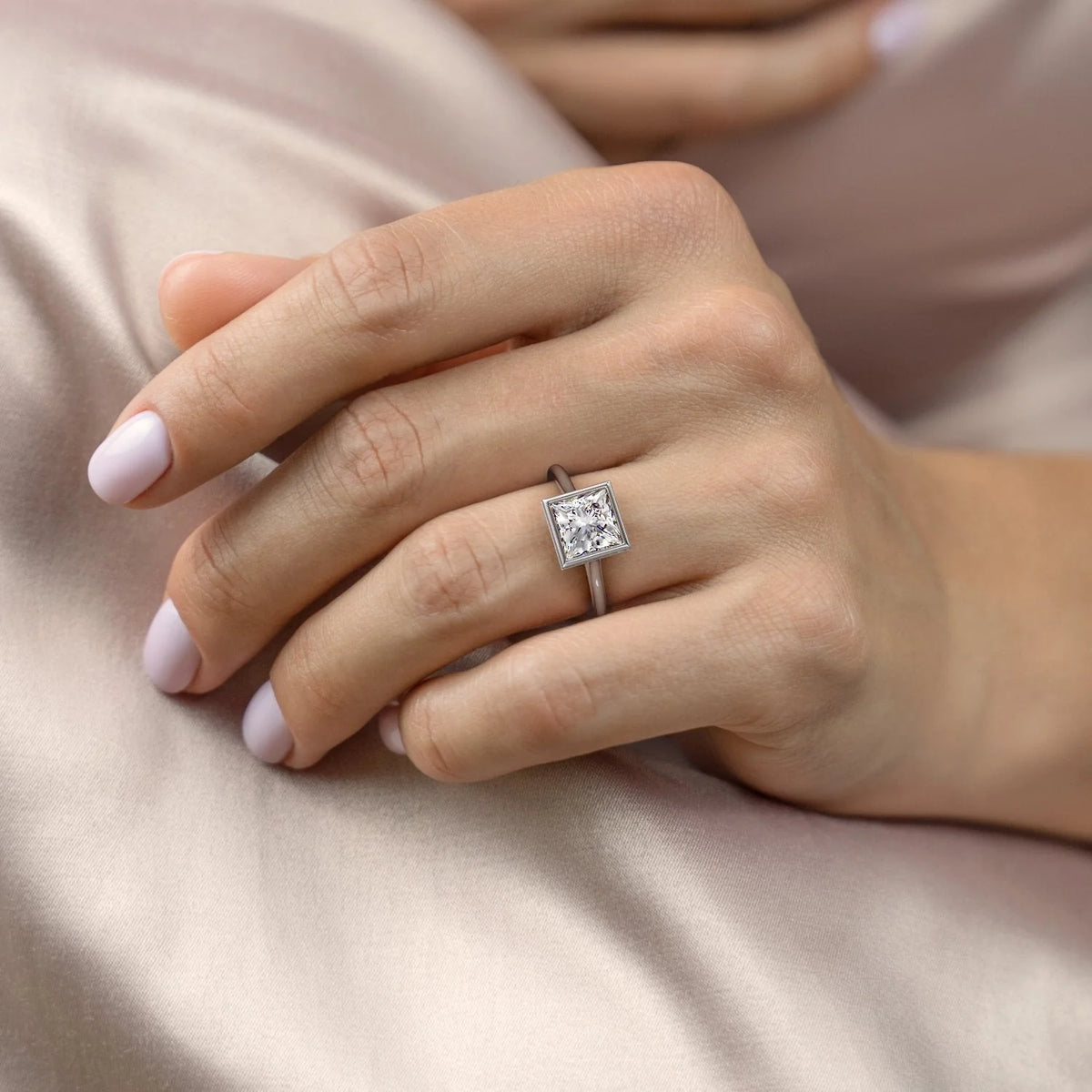 Exquisite Solarii Moissanite 2.0ct Princess Cut 925 Sterling Silver Solitaire Engagement Ring