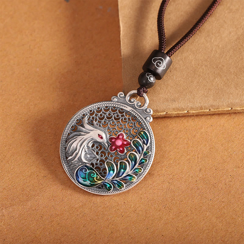 Fortune Jewel 990 Sterling Silver Phoenix Luck Protection Necklace Pendant