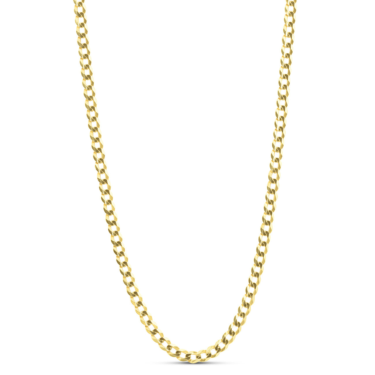 Mens Solid 14k Yellow Gold 22" Curb Chain With Lobster Clasp 8.5 grams 3mm