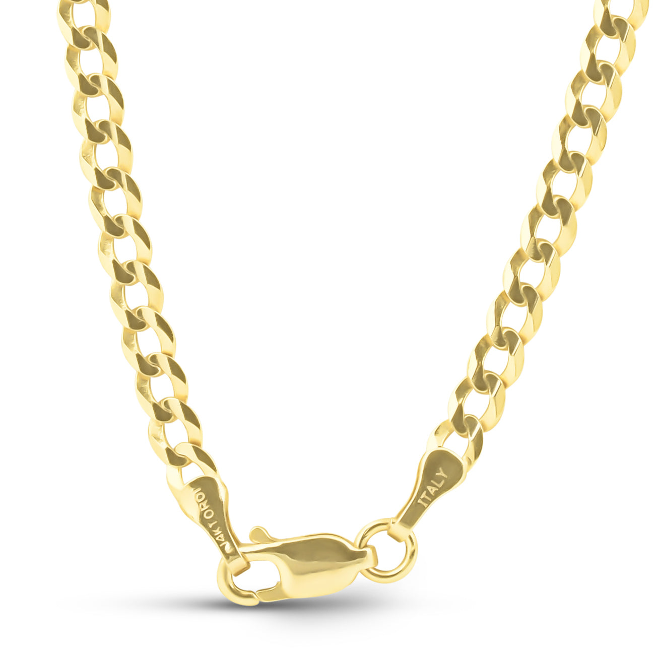 Mens Solid 14k Yellow Gold 22" Curb Chain With Lobster Clasp 8.5 grams 3mm