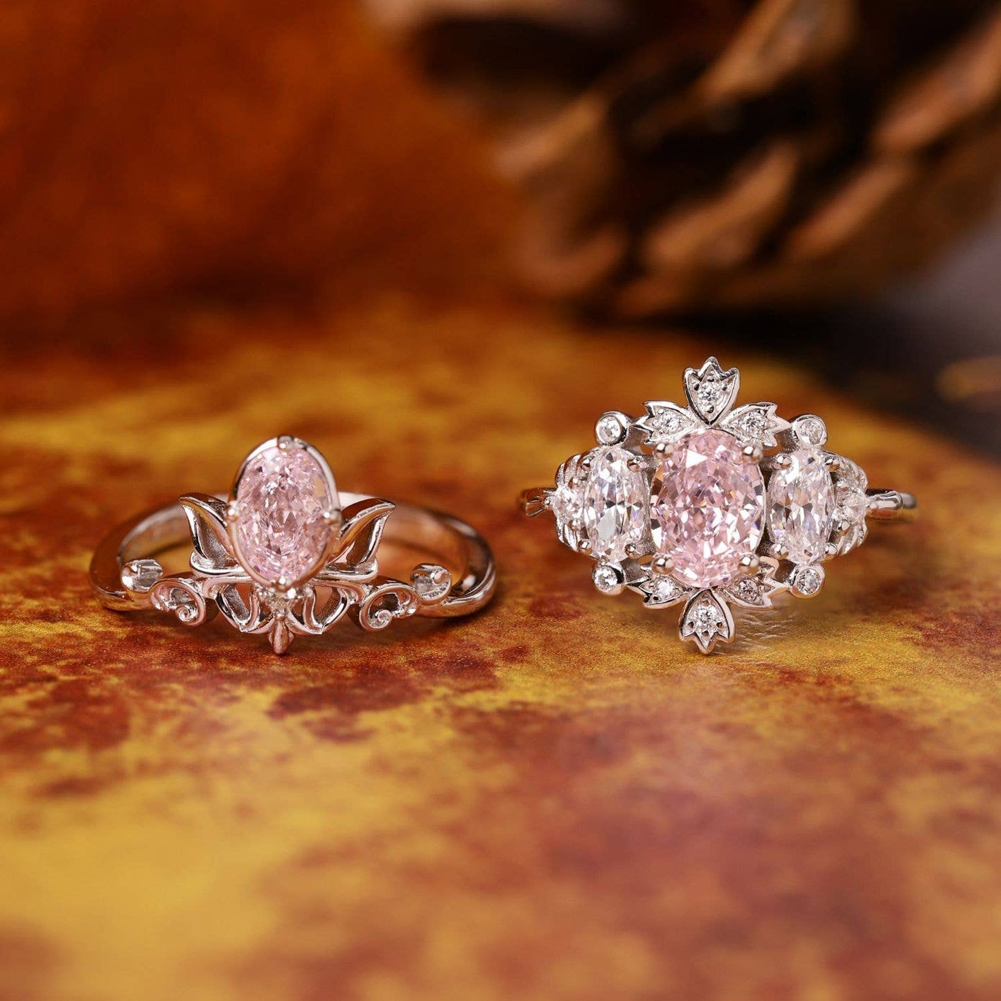 Lilyshade Morganite Ring: White Gold Vermeil  size P1/2